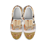 Egyptian Gods And Pharaohs Print White Slip On Shoes