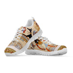 Egyptian Gods And Pharaohs Print White Sneakers