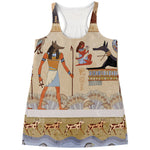 Egyptian Gods And Pharaohs Print Women's Racerback Tank Top