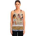 Egyptian Gods And Pharaohs Print Women's Racerback Tank Top