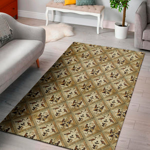 Egyptian Hieroglyphs Pattern Print Area Rug