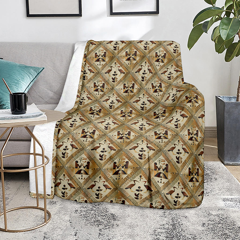 Egyptian Hieroglyphs Pattern Print Blanket