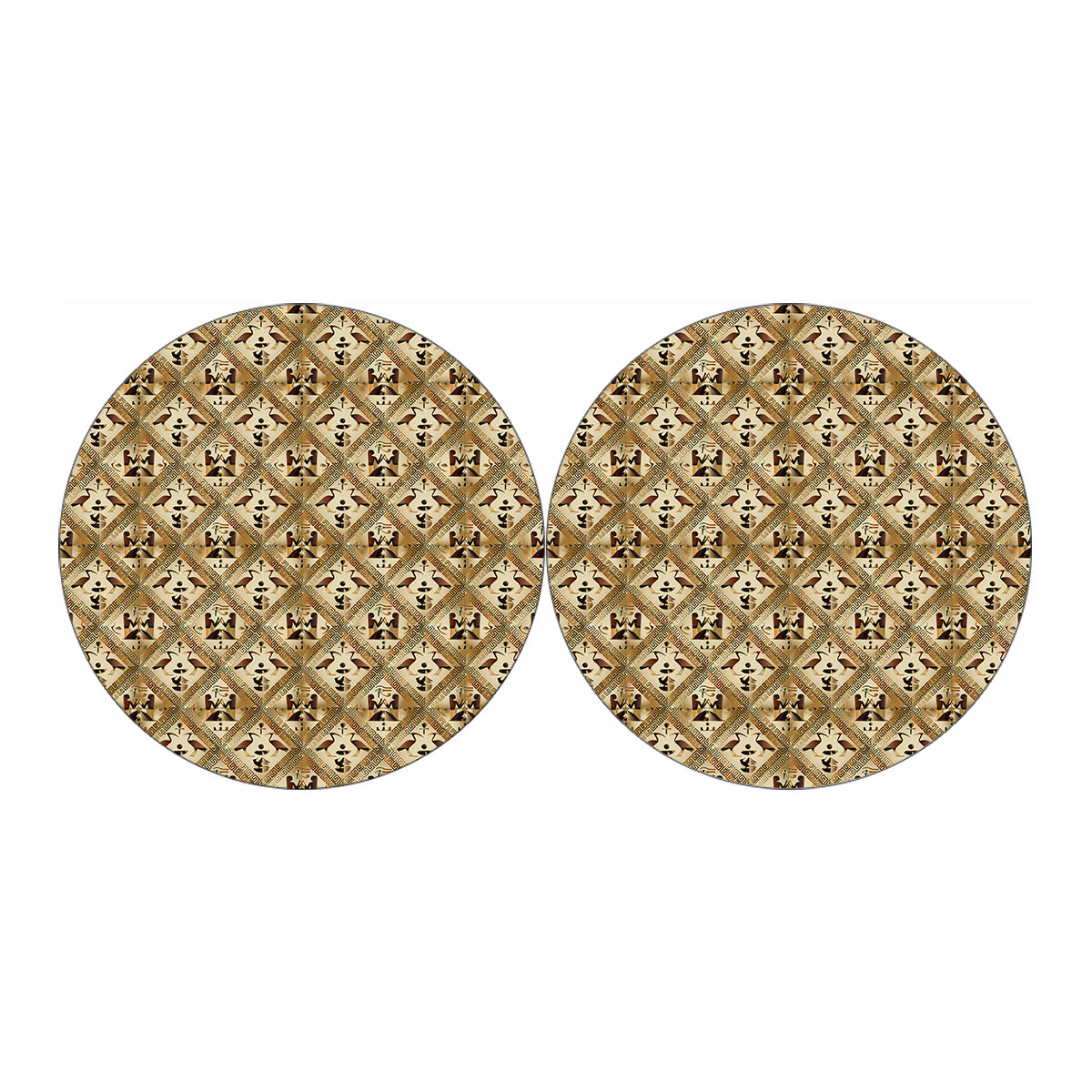 Egyptian Hieroglyphs Pattern Print Car Coasters