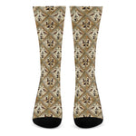 Egyptian Hieroglyphs Pattern Print Crew Socks