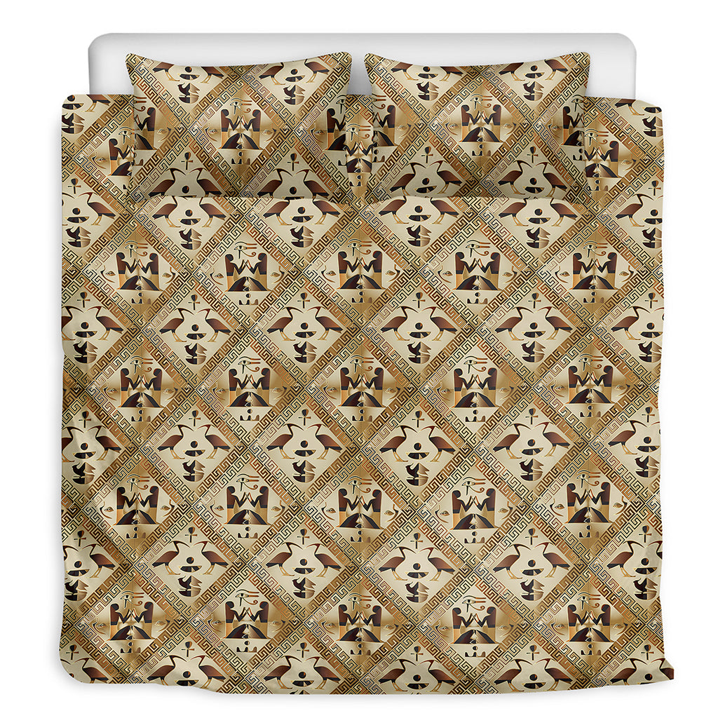 Egyptian Hieroglyphs Pattern Print Duvet Cover Bedding Set
