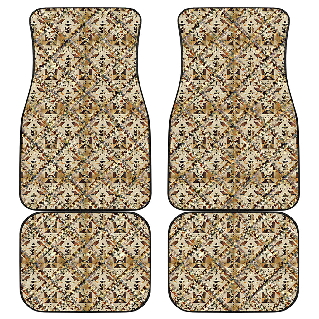 Egyptian Hieroglyphs Pattern Print Front and Back Car Floor Mats