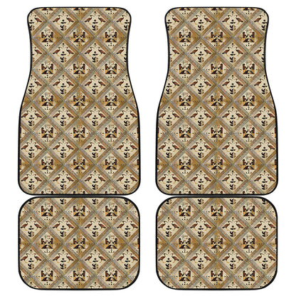 Egyptian Hieroglyphs Pattern Print Front and Back Car Floor Mats
