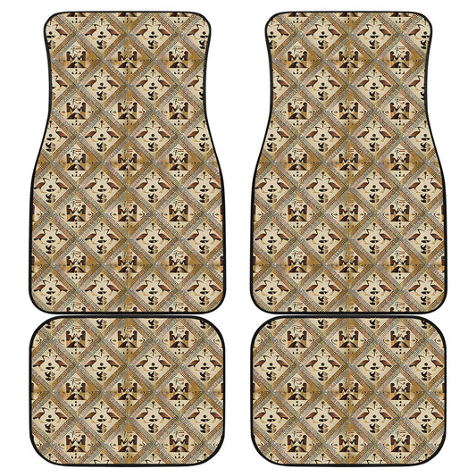 Egyptian Hieroglyphs Pattern Print Front and Back Car Floor Mats