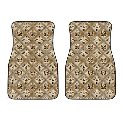 Egyptian Hieroglyphs Pattern Print Front Car Floor Mats