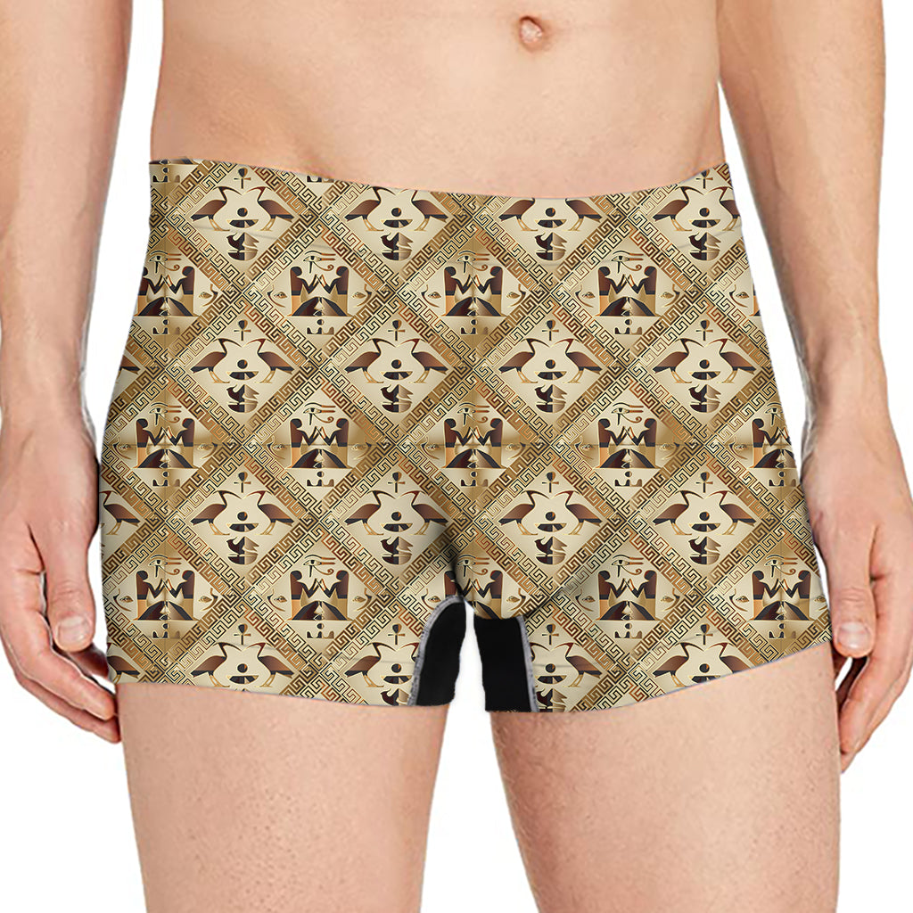 Egyptian Hieroglyphs Pattern Print Men's Boxer Briefs