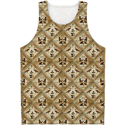 Egyptian Hieroglyphs Pattern Print Men's Tank Top