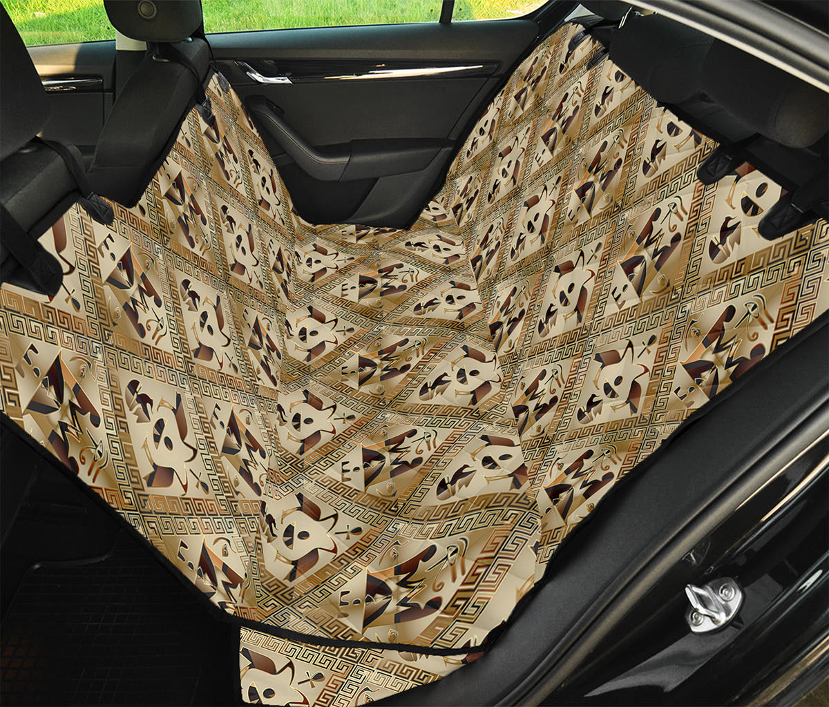 Egyptian Hieroglyphs Pattern Print Pet Car Back Seat Cover