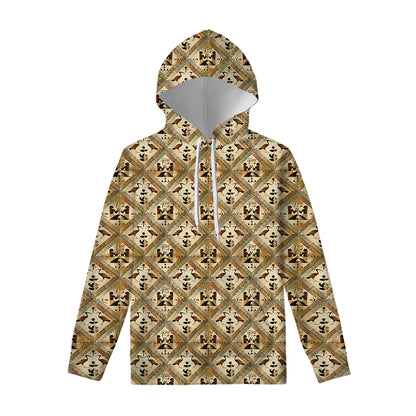 Egyptian Hieroglyphs Pattern Print Pullover Hoodie