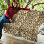 Egyptian Hieroglyphs Pattern Print Quilt