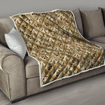 Egyptian Hieroglyphs Pattern Print Quilt