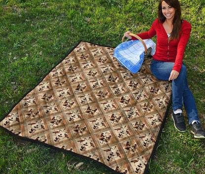 Egyptian Hieroglyphs Pattern Print Quilt