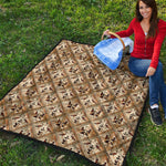 Egyptian Hieroglyphs Pattern Print Quilt