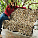 Egyptian Hieroglyphs Pattern Print Quilt