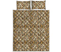 Egyptian Hieroglyphs Pattern Print Quilt Bed Set