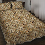 Egyptian Hieroglyphs Pattern Print Quilt Bed Set