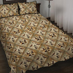 Egyptian Hieroglyphs Pattern Print Quilt Bed Set