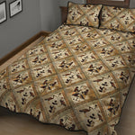 Egyptian Hieroglyphs Pattern Print Quilt Bed Set
