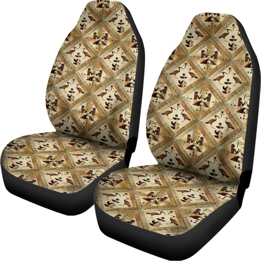 Egyptian Hieroglyphs Pattern Print Universal Fit Car Seat Covers