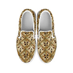 Egyptian Hieroglyphs Pattern Print White Slip On Shoes