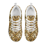 Egyptian Hieroglyphs Pattern Print White Sneakers