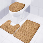 Egyptian Hieroglyphs Print 3 Piece Bath Mat Set