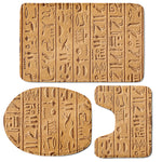 Egyptian Hieroglyphs Print 3 Piece Bath Mat Set