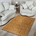 Egyptian Hieroglyphs Print Area Rug