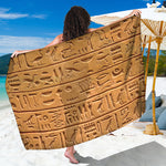 Egyptian Hieroglyphs Print Beach Sarong Wrap