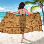 Egyptian Hieroglyphs Print Beach Sarong Wrap