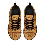 Egyptian Hieroglyphs Print Black Sneakers