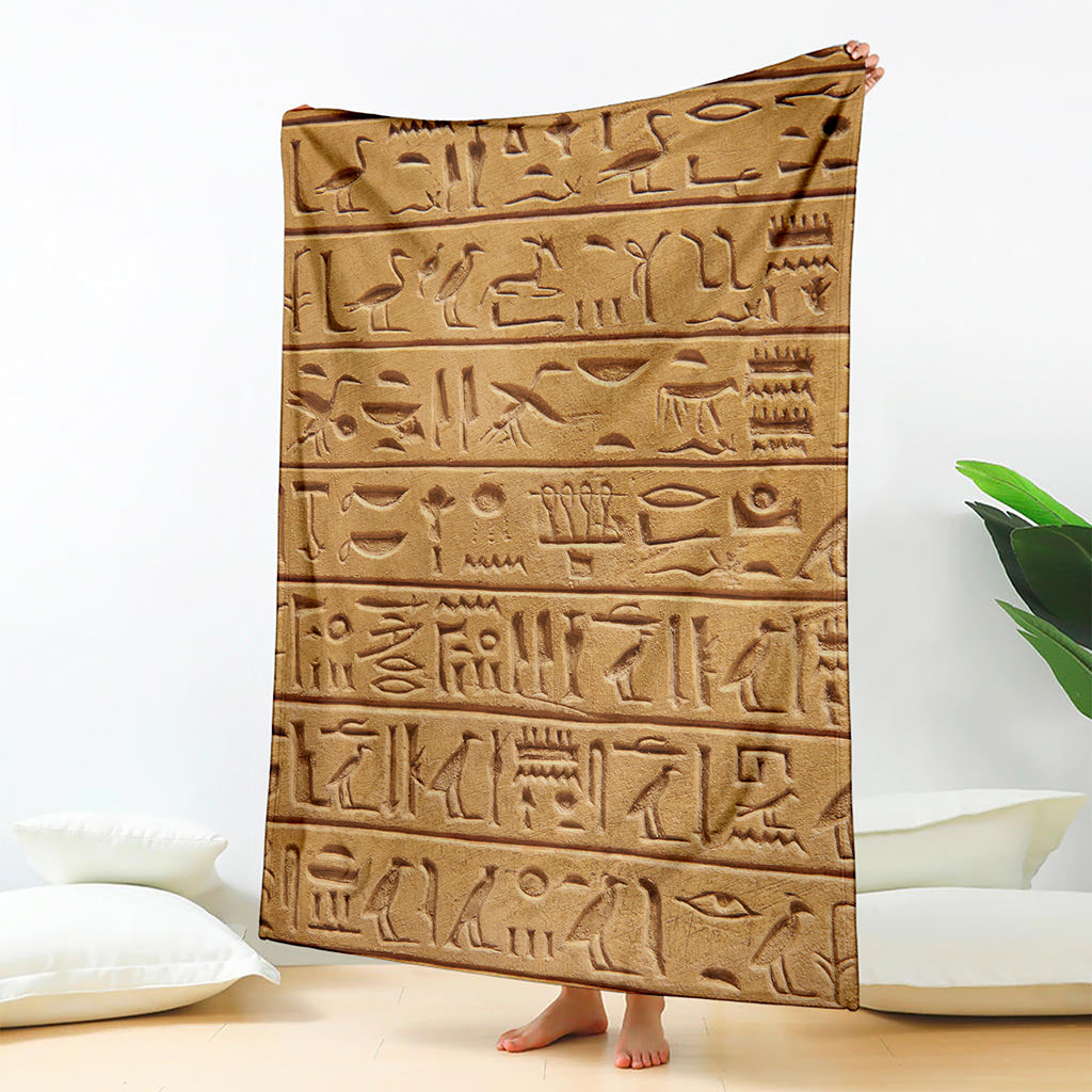 Egyptian Hieroglyphs Print Blanket