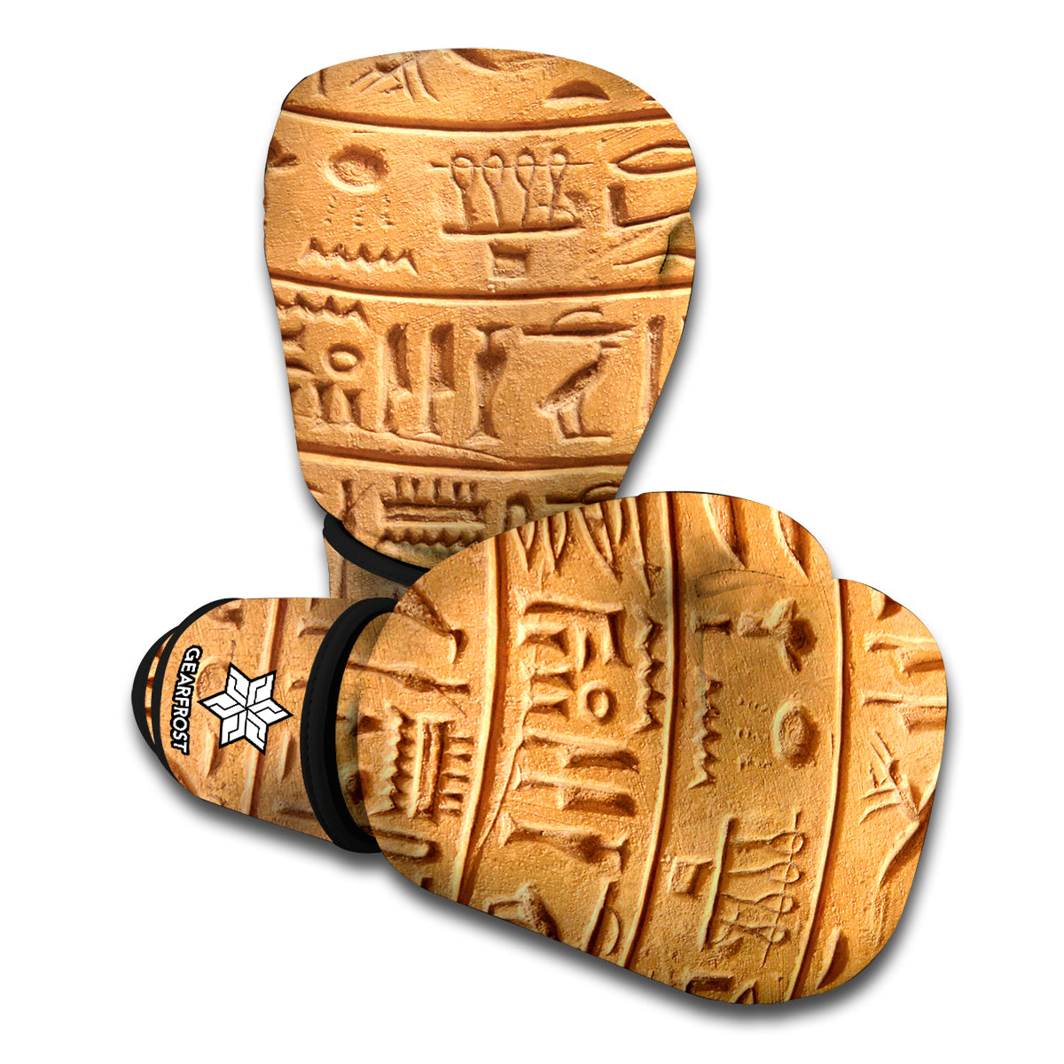 Egyptian Hieroglyphs Print Boxing Gloves