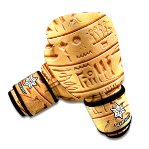 Egyptian Hieroglyphs Print Boxing Gloves