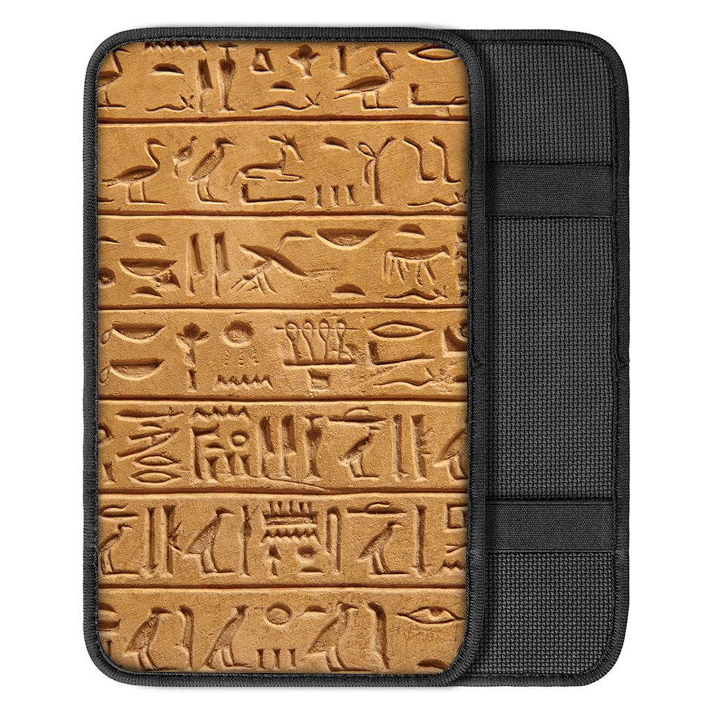 Egyptian Hieroglyphs Print Car Center Console Cover
