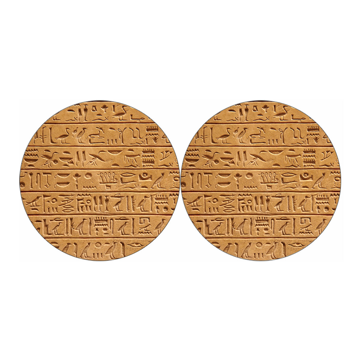 Egyptian Hieroglyphs Print Car Coasters