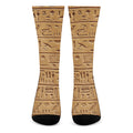 Egyptian Hieroglyphs Print Crew Socks