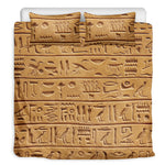 Egyptian Hieroglyphs Print Duvet Cover Bedding Set