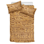Egyptian Hieroglyphs Print Duvet Cover Bedding Set