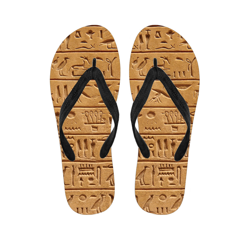 Egyptian Hieroglyphs Print Flip Flops