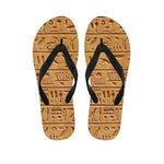 Egyptian Hieroglyphs Print Flip Flops