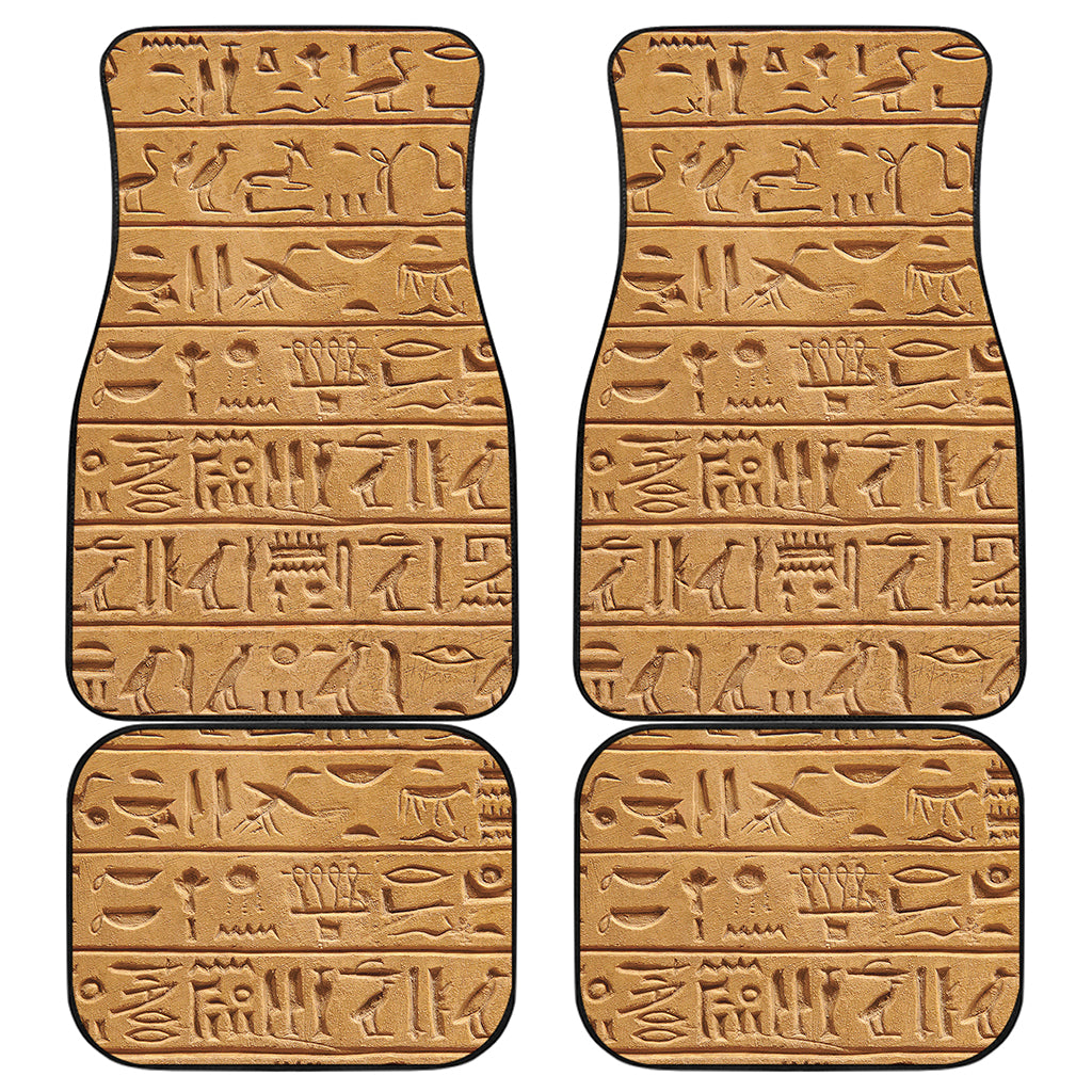 Egyptian Hieroglyphs Print Front and Back Car Floor Mats