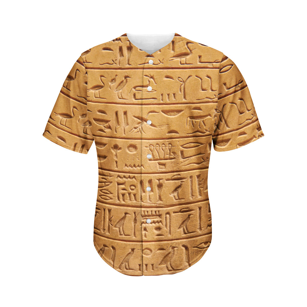 Egyptian Hieroglyphs Print Men's Baseball Jersey