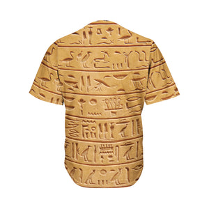 Egyptian Hieroglyphs Print Men's Baseball Jersey