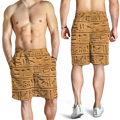 Egyptian Hieroglyphs Print Men's Shorts