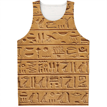 Egyptian Hieroglyphs Print Men's Tank Top